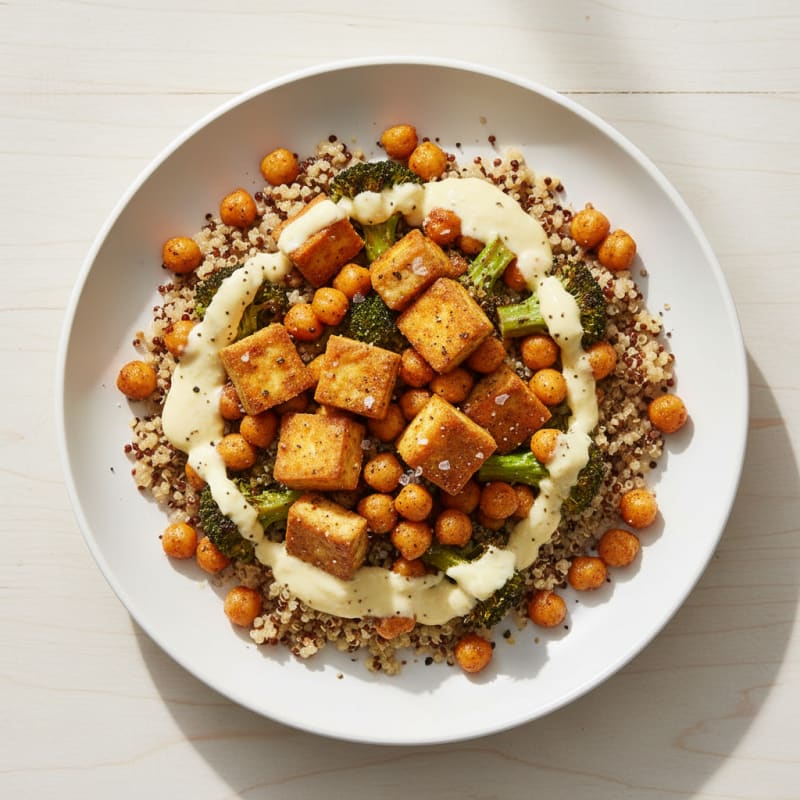 Roasted Vegetable and Chickpea Grain Bowl