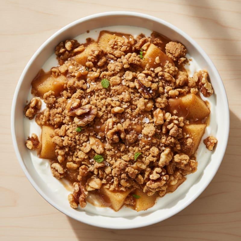 Baked Apple Crumble with Nut Topping
