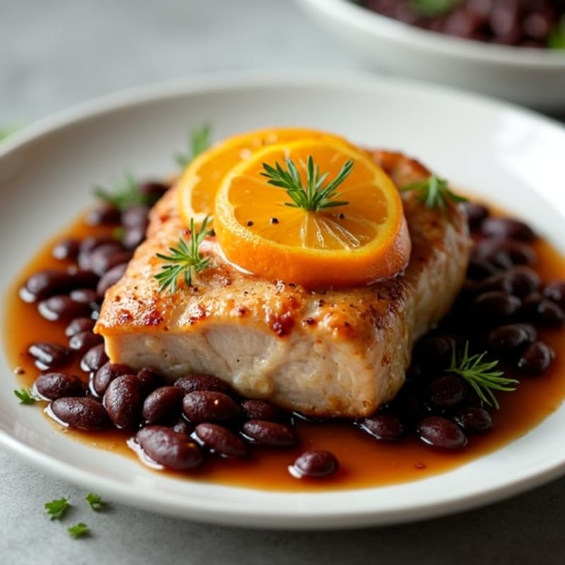 Slow-Cooked Citrus-Garlic Pork with Savory Black Beans