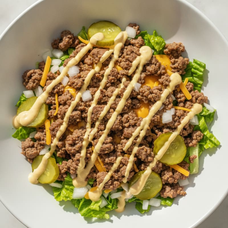 Ground Beef Big Mac Bowl