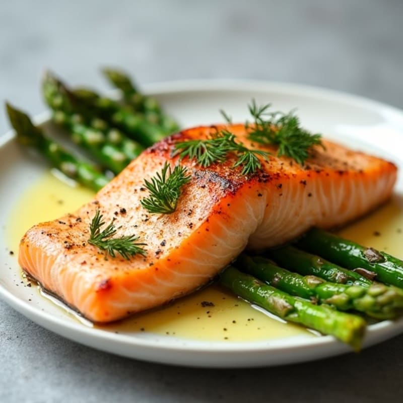Lemon-Herb Roasted Salmon with Crispy Asparagus