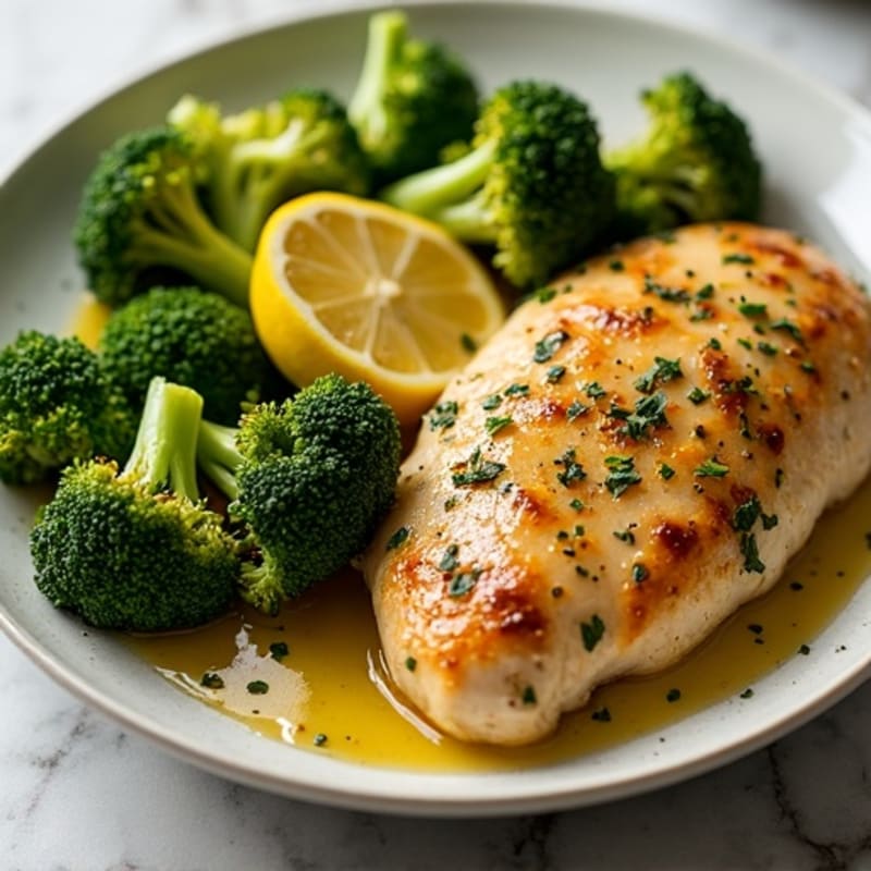 Garlic-Lemon Sheet Pan Chicken with Crispy Broccoli