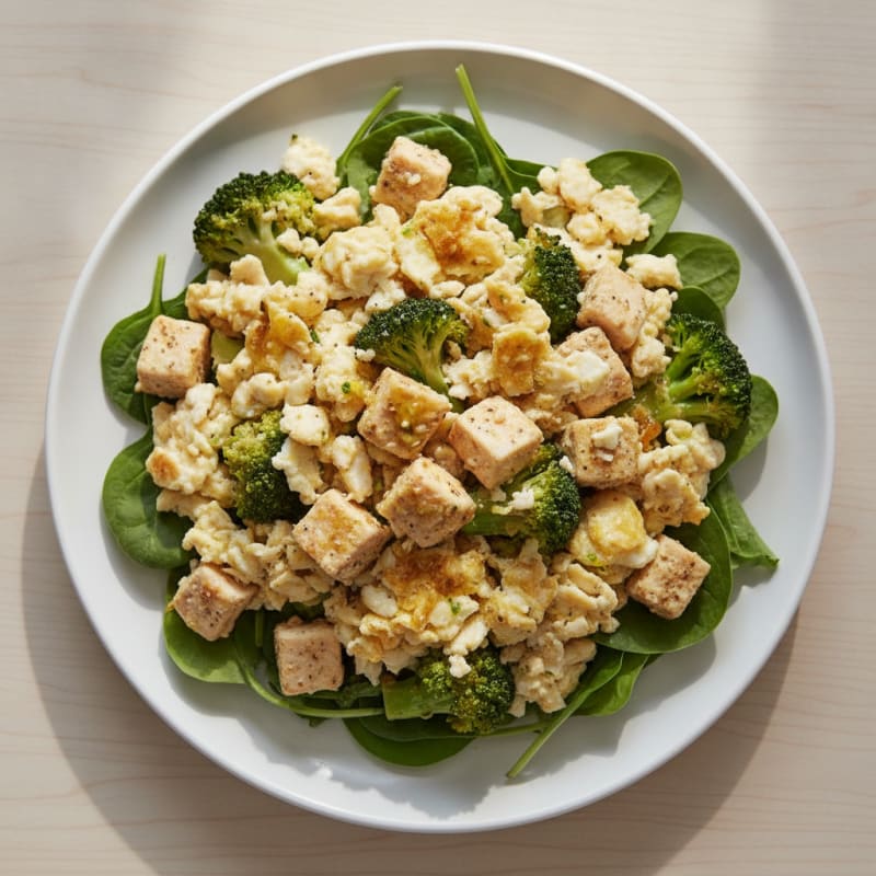 Chicken Egg White Scramble with Sautéed Broccoli