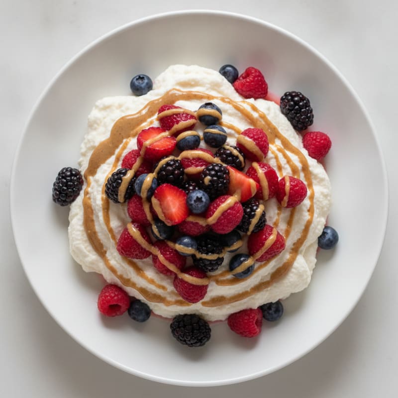 Silky Greek Yogurt Protein Mousse with Mixed Berries