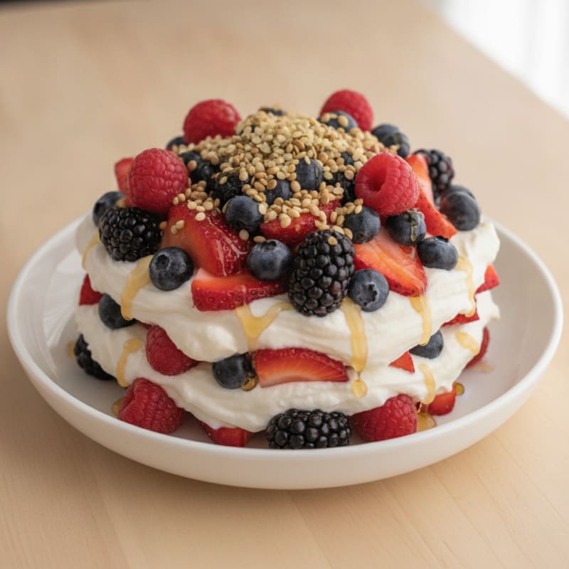 Greek Yogurt Protein Parfait with Mixed Berries