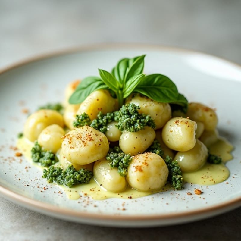 Creamy Basil Pesto Cauliflower Gnocchi