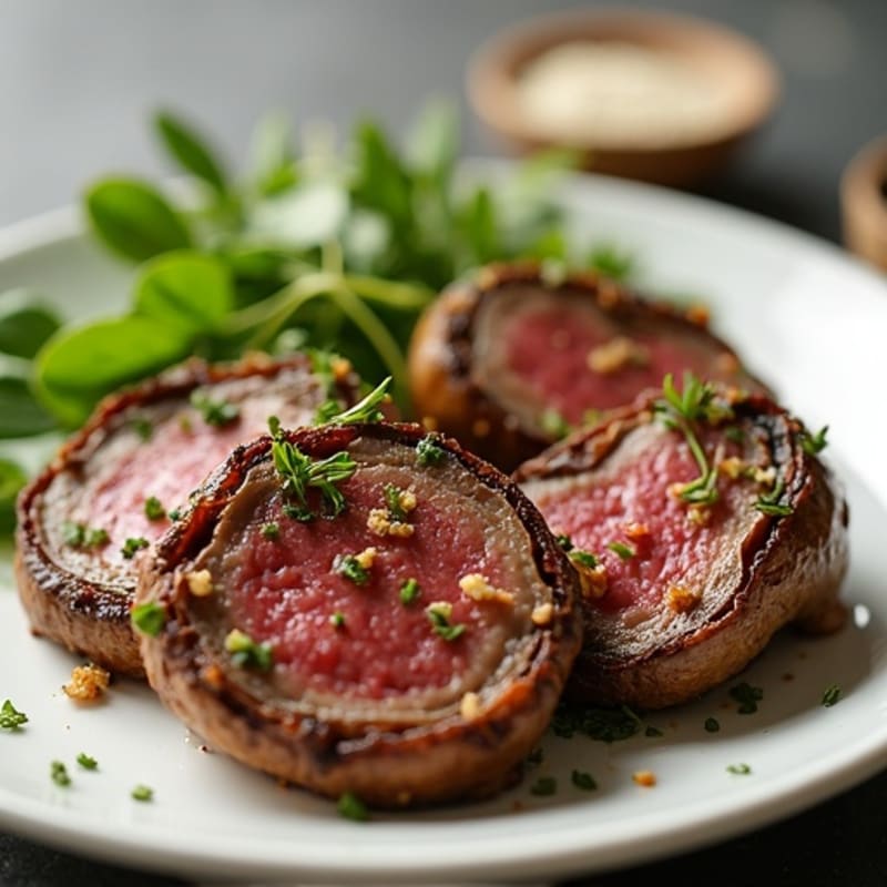 Herb-Crusted Beef Tenderloin with Mushroom Wrap