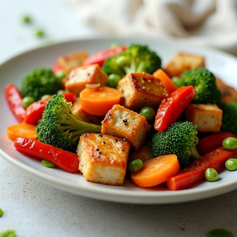 Maple Glazed Tempeh Stir-Fry with Crispy Vegetables