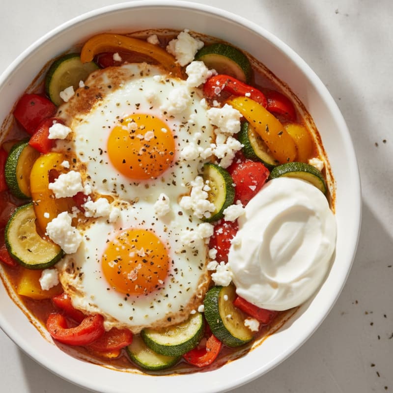 Baked Eggs with Roasted Vegetables