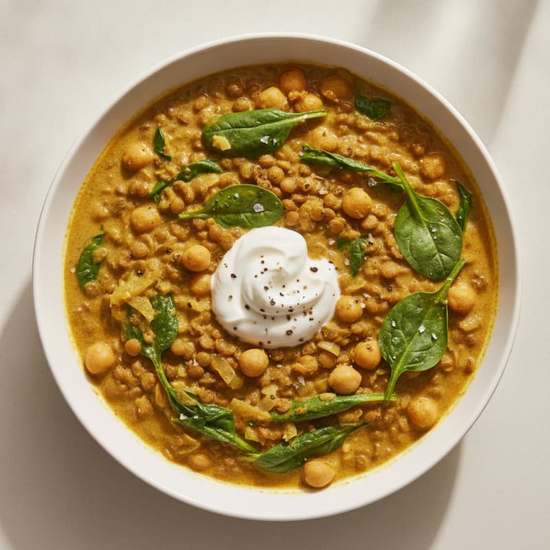Lentil and Chickpea Coconut Curry