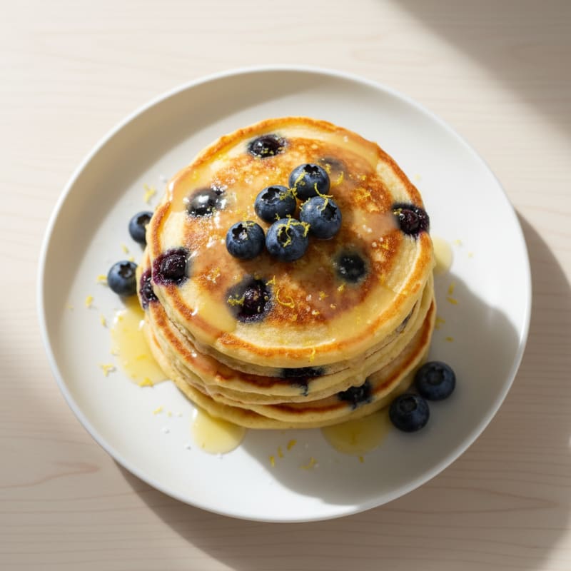 Blueberry Ricotta Pancakes with Lemon Zest