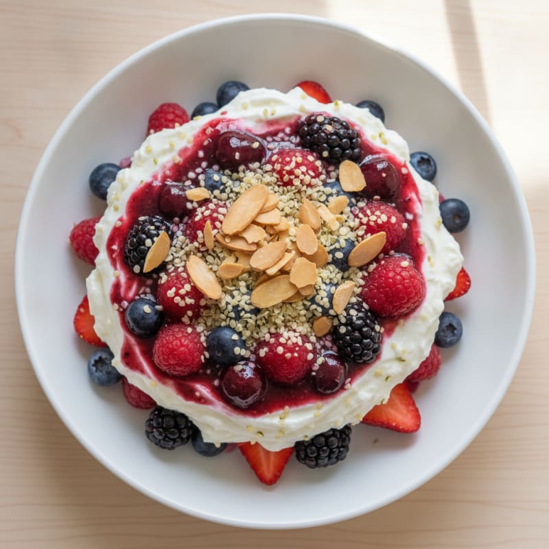 Greek Yogurt Protein Parfait with Mixed Berries