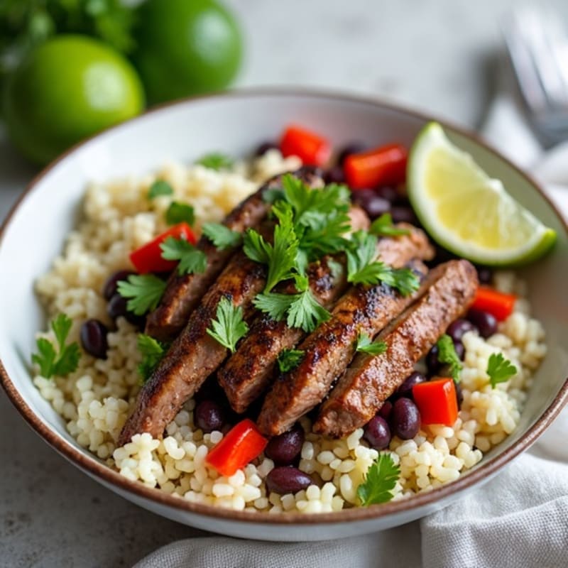 Lime-Cilantro Steak Bowl with Black Beans
