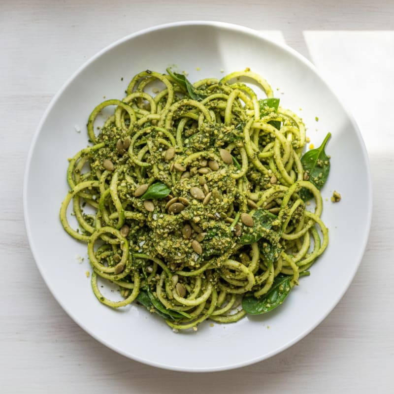 Raw Vegan Zucchini Noodles with Pesto