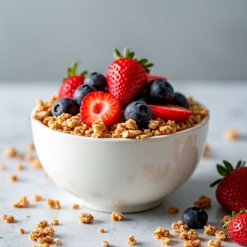 Creamy Greek Yogurt with Fresh Berries and Crunchy Granola