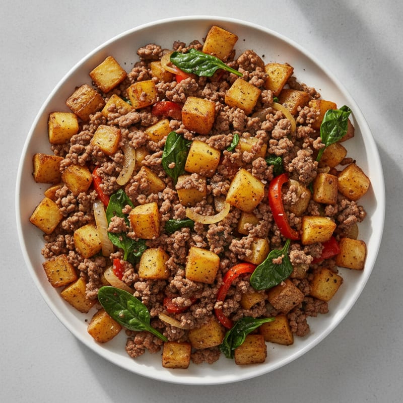 Savory Ground Beef and Potato Skillet