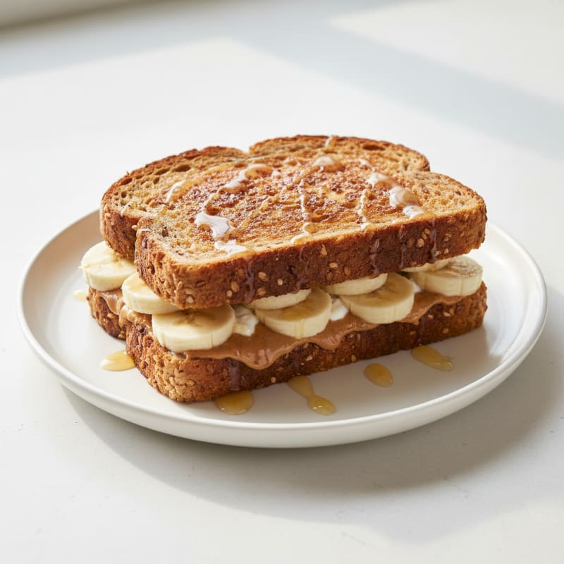 Creamy Peanut Butter Banana Sandwich