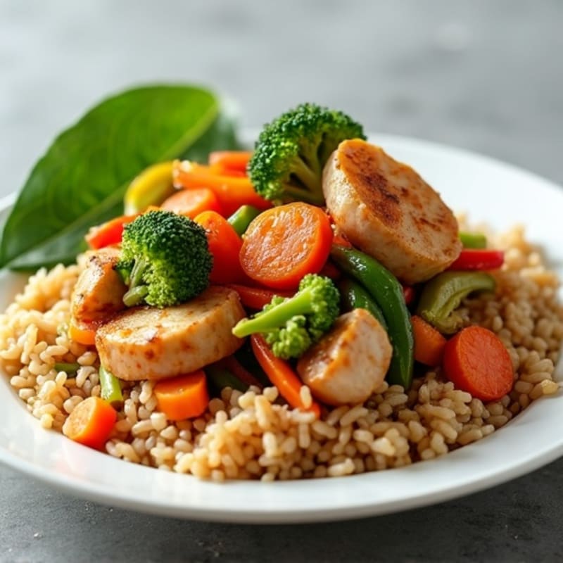Lean Chicken and Vegetable Brown Rice Stir-Fry