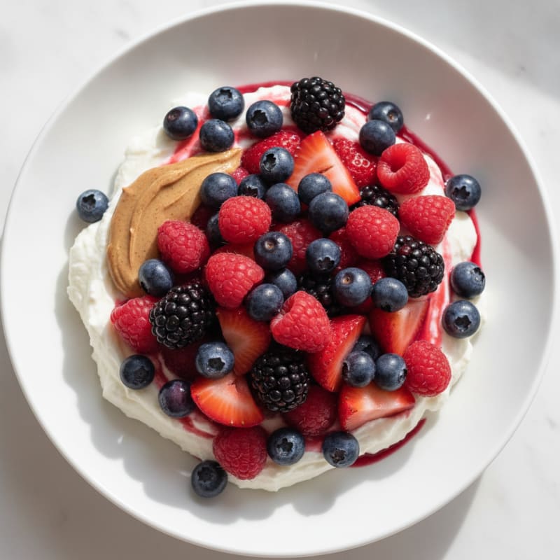 Silky Greek Yogurt Protein Mousse with Mixed Berries