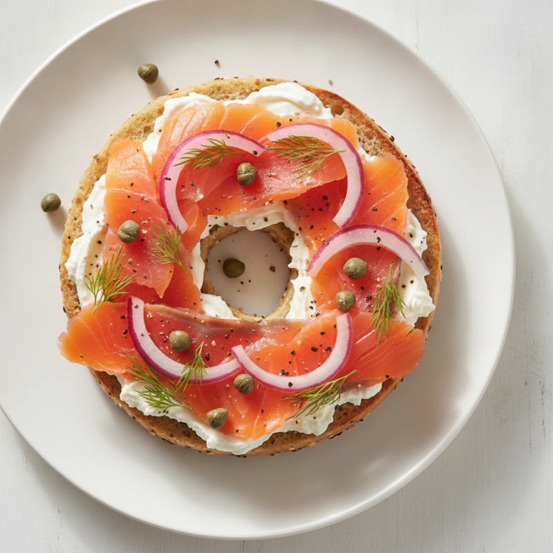 Smoked Salmon Everything Bagel with Cream Cheese