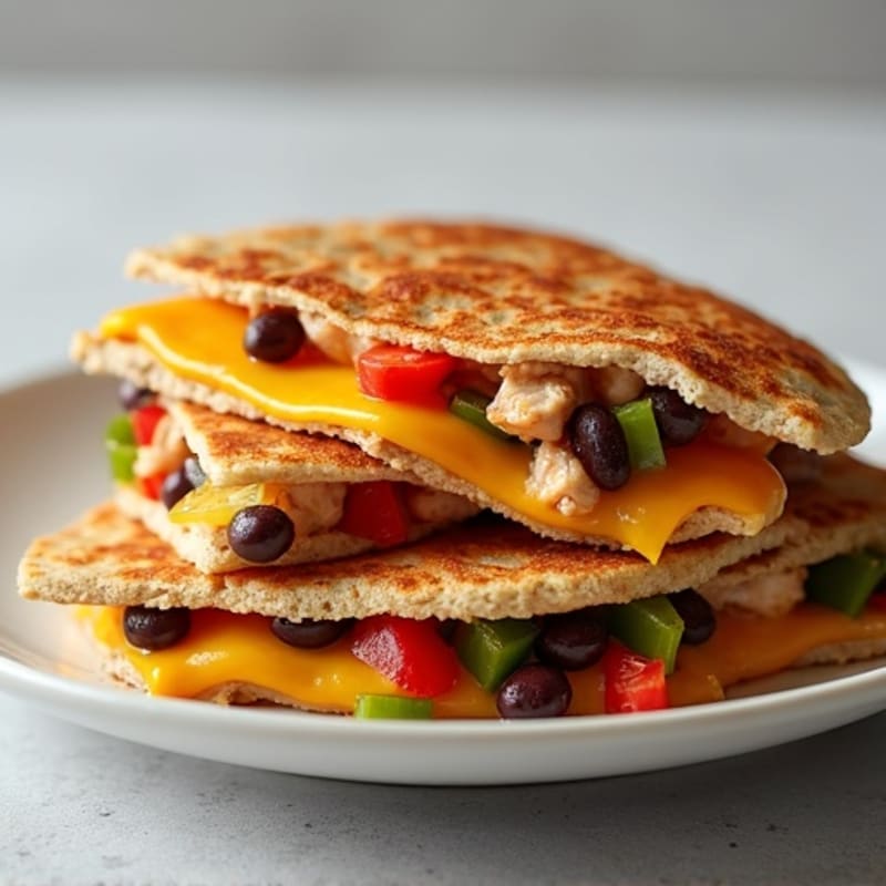 Crispy Chicken and Black Bean Quesadillas