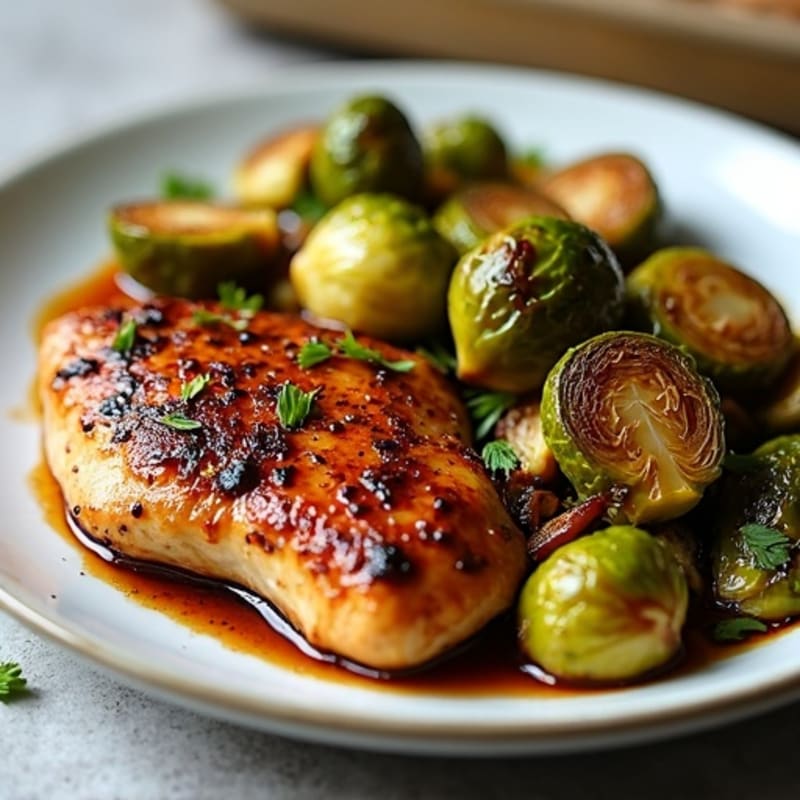 Sheet Pan Balsamic Chicken and Crispy Brussels Sprouts
