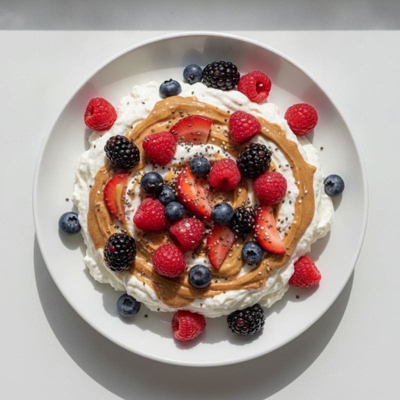 Silky Greek Yogurt Protein Mousse with Mixed Berries