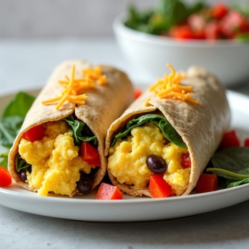 Protein-Packed Scrambled Egg and Fresh Veggie Burrito