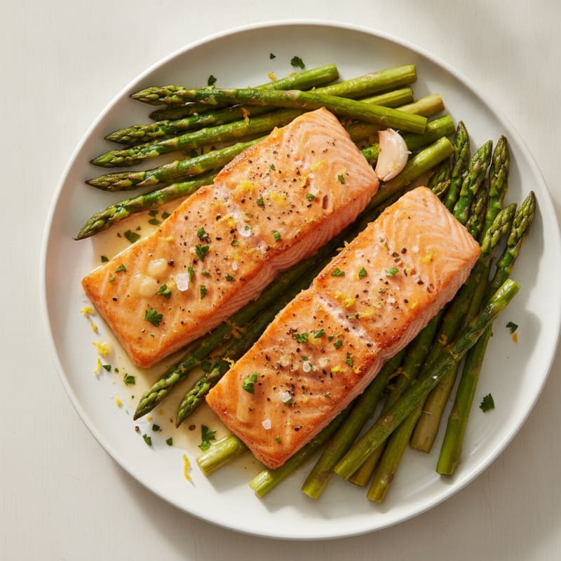 Lemon-Herb Baked Salmon with Asparagus