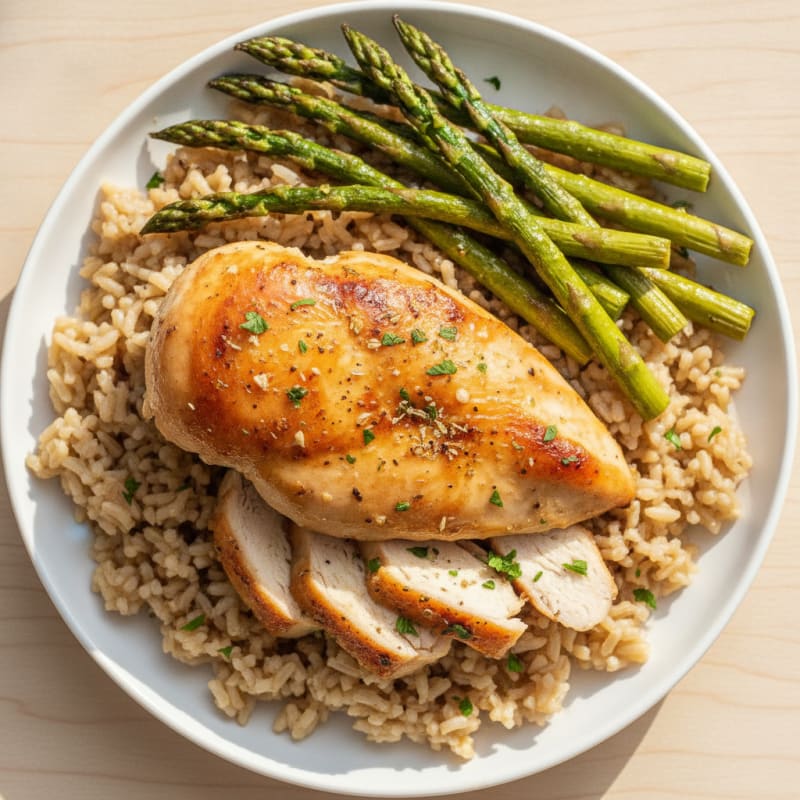 Lemon Herb Roasted Chicken with Rice