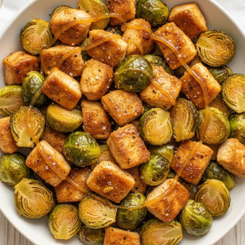 Honey-Roasted Brussels Sprouts and Chicken