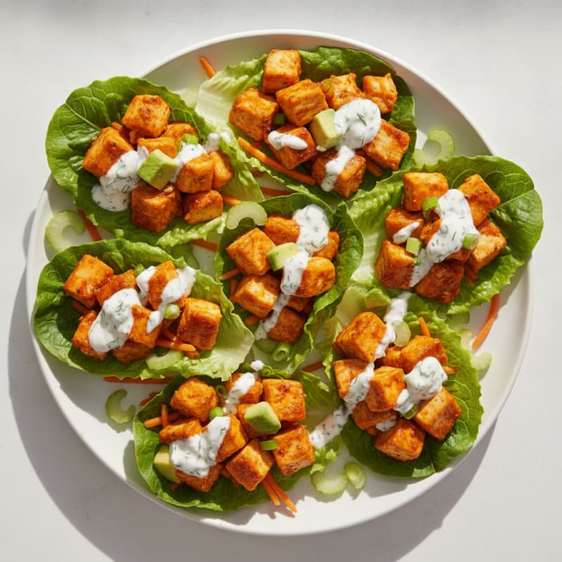 Buffalo Ranch Chicken Lettuce Wraps