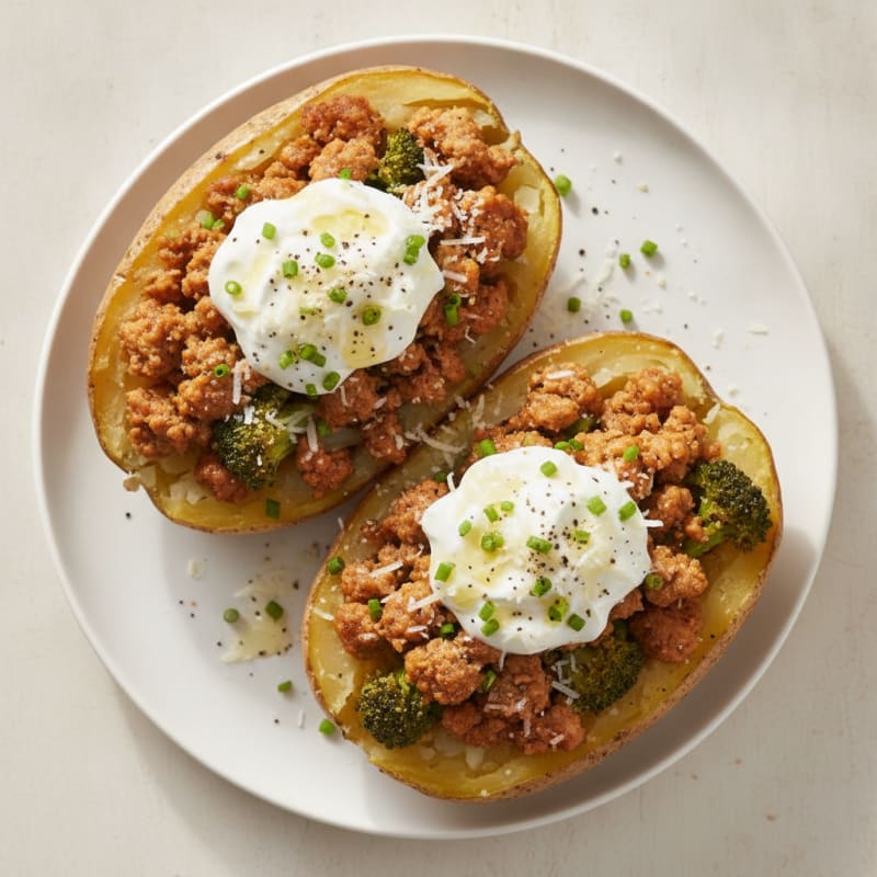 Loaded Baked Potatoes with Savory Toppings