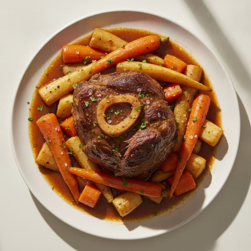 Braised Beef Shank with Root Vegetables