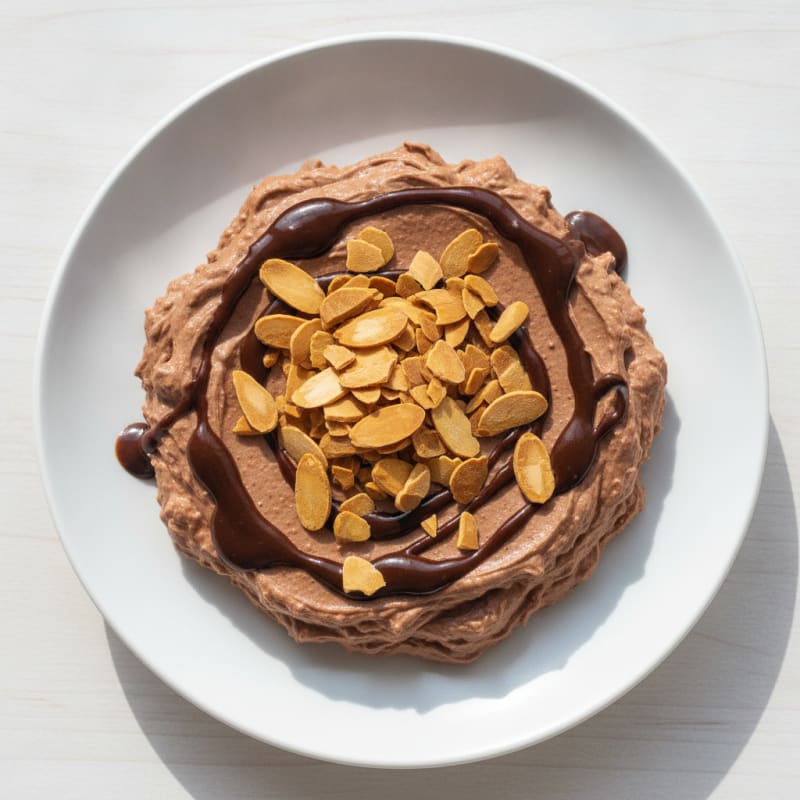 Silky Chocolate Protein Pudding with Toasted Almonds