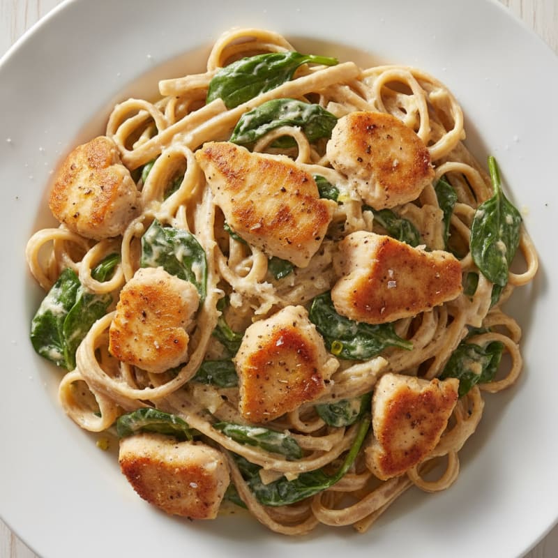 Garlic Parmesan Chicken Alfredo with Fettuccine