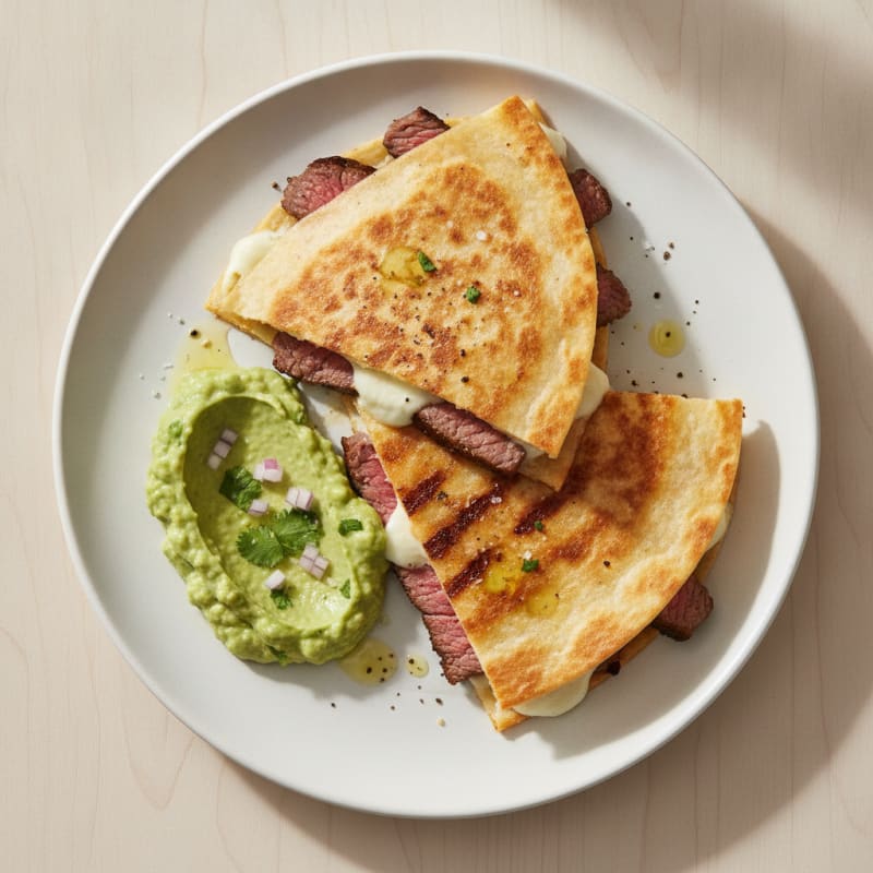 Carne Asada Quesadillas with Guacamole