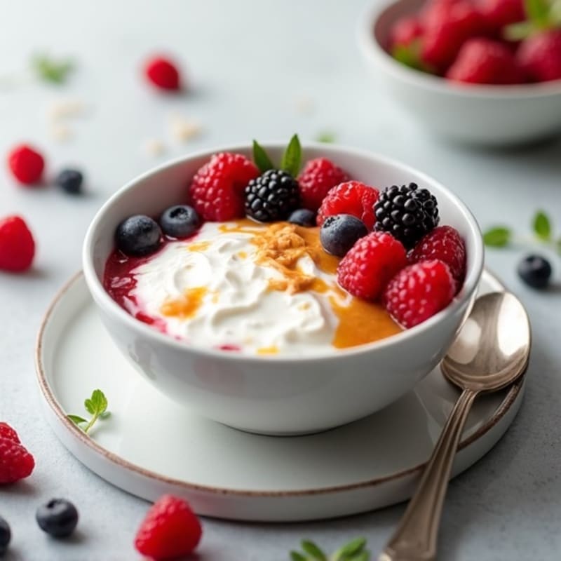 Creamy Greek Yogurt Bowl with Mixed Berries and Almond Butter