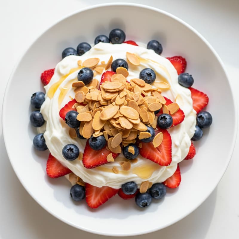 Greek Yogurt Protein Parfait with Berries and Almonds