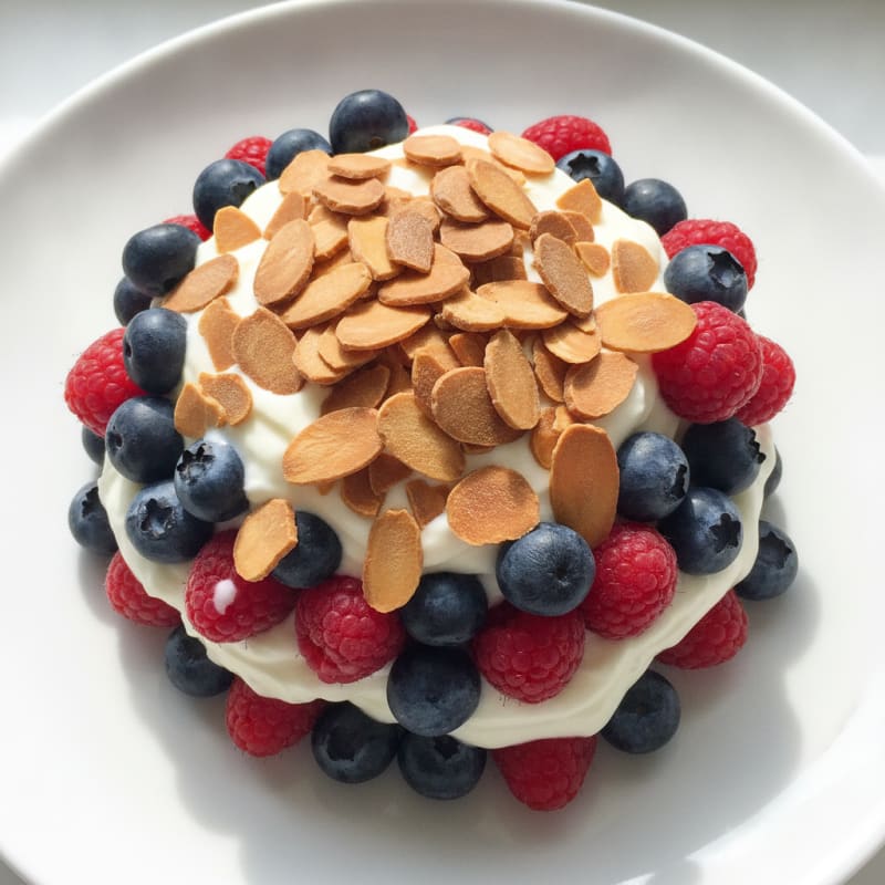 Greek Yogurt Protein Parfait with Berries and Almonds