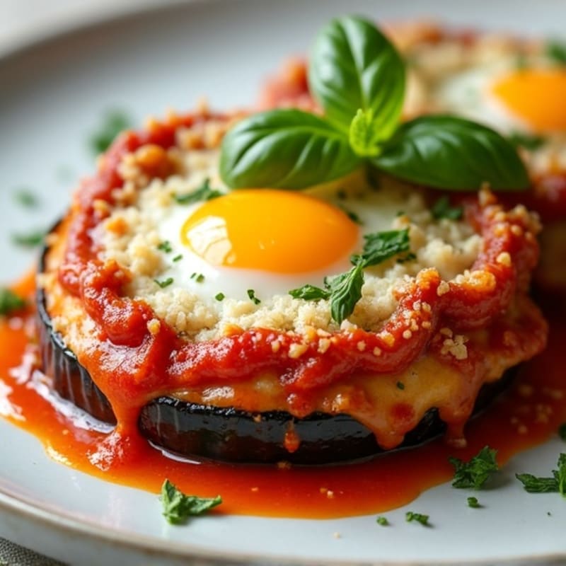 Crispy Baked Eggplant Parmesan with Fresh Herbs