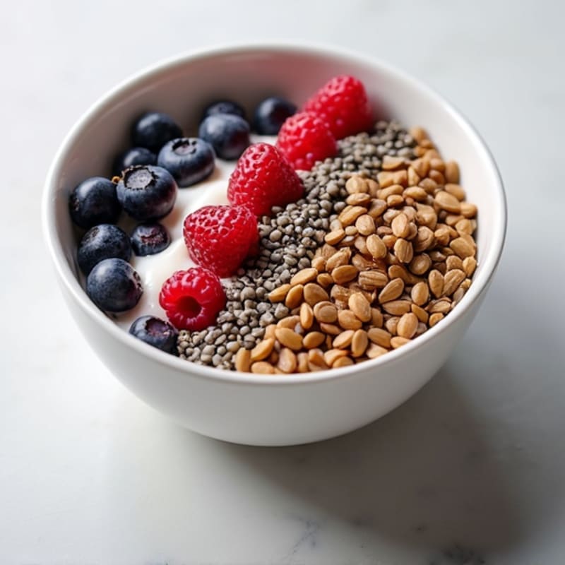Greek Yogurt Bowl with Mixed Seeds and Berries