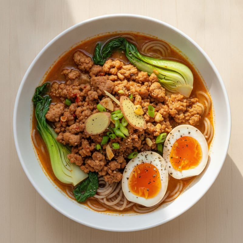 Sriracha Pork Ramen with Jammy Egg