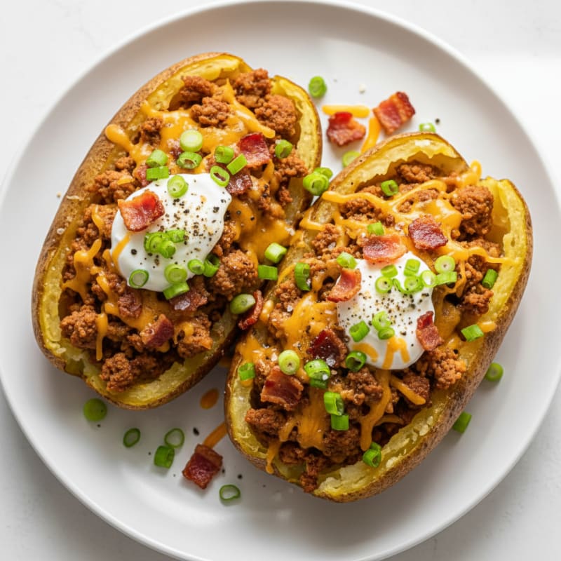 Bacon-Cheddar Stuffed Baked Potatoes