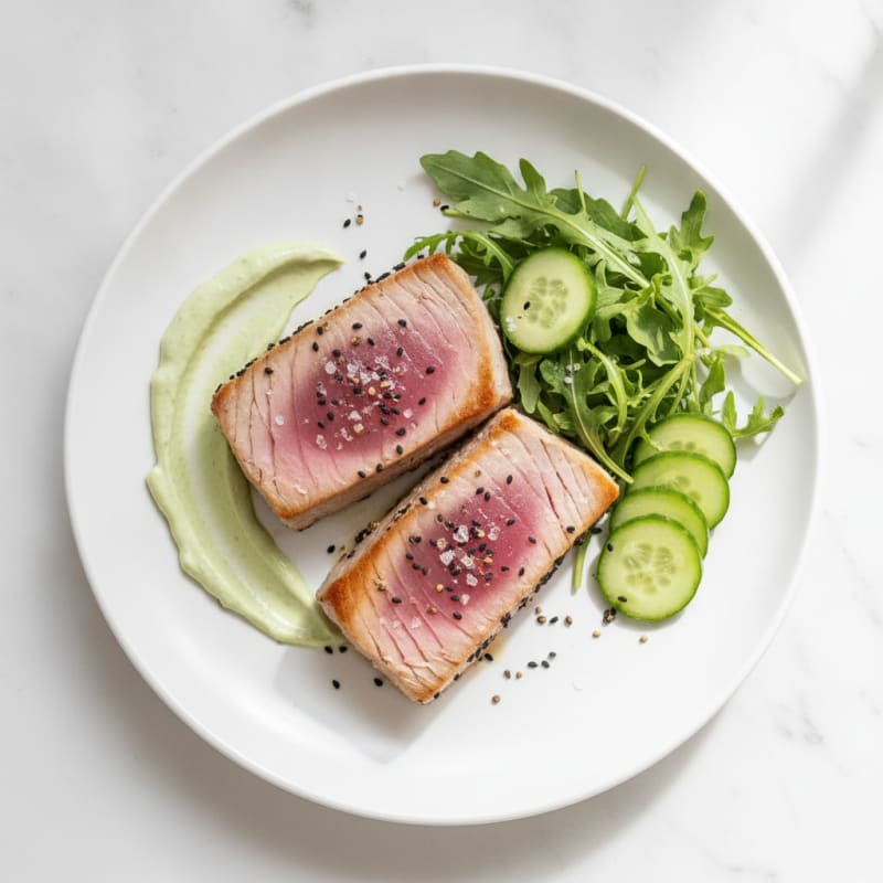 Pan-Seared Ahi Tuna with Wasabi Mayo