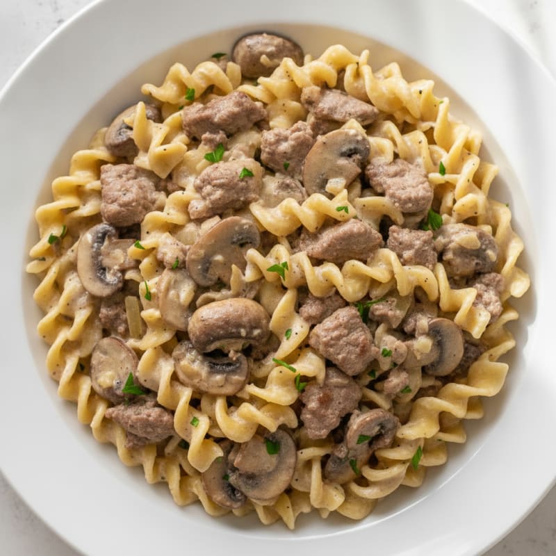 Beef Stroganoff with Egg Noodles
