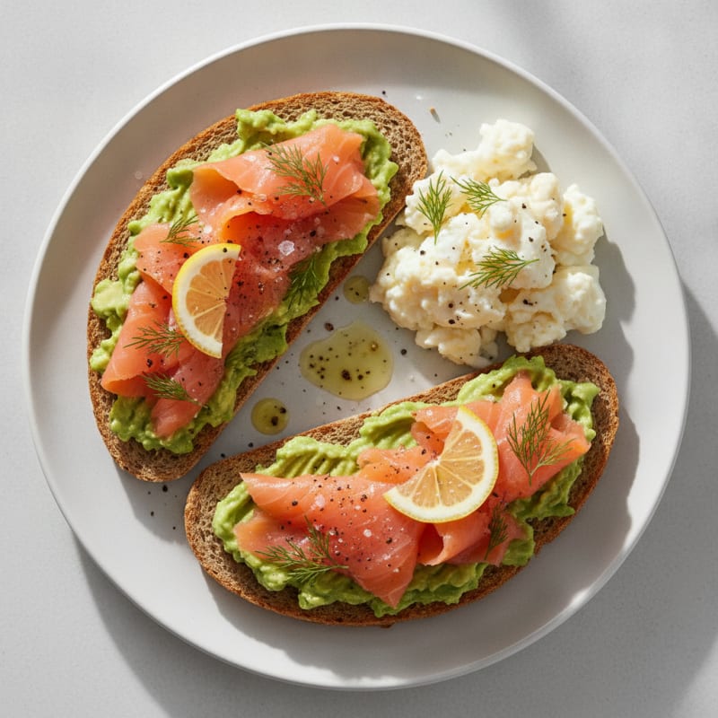 Avocado and Rye Rusk Breakfast