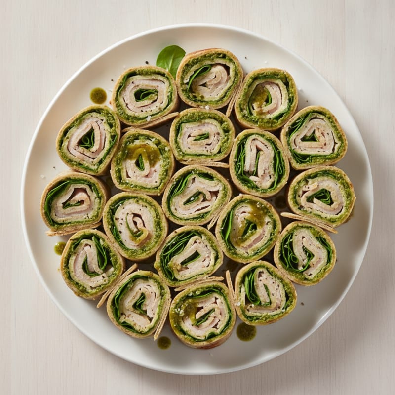 Turkey and Provolone Pinwheels with Pesto