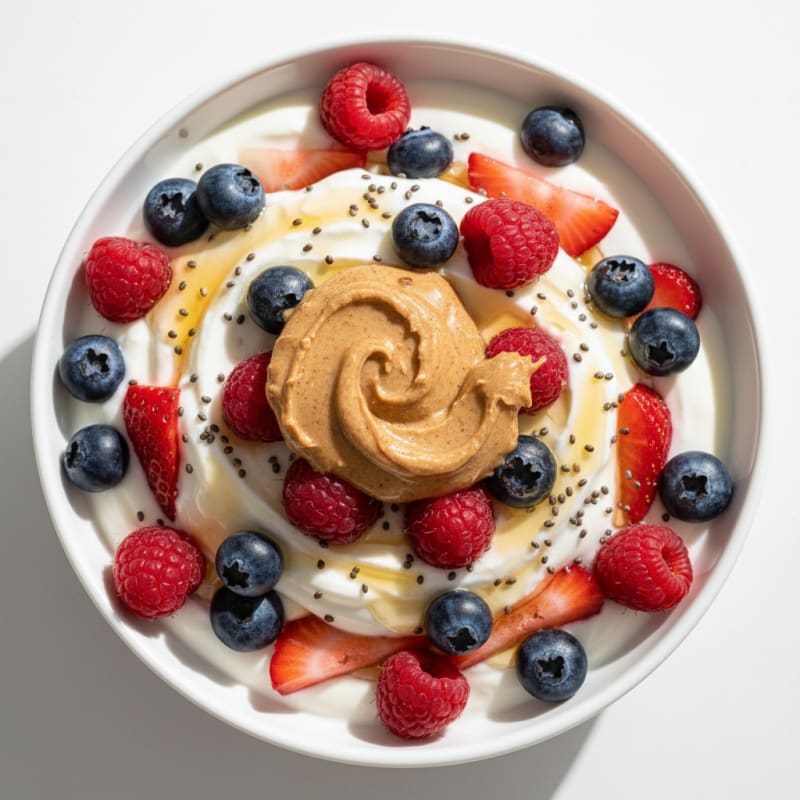 Creamy Greek Yogurt Parfait with Mixed Berries and Almond Butter