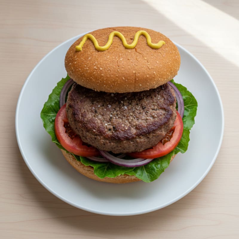 Classic Beef Burger with Toasted Bun